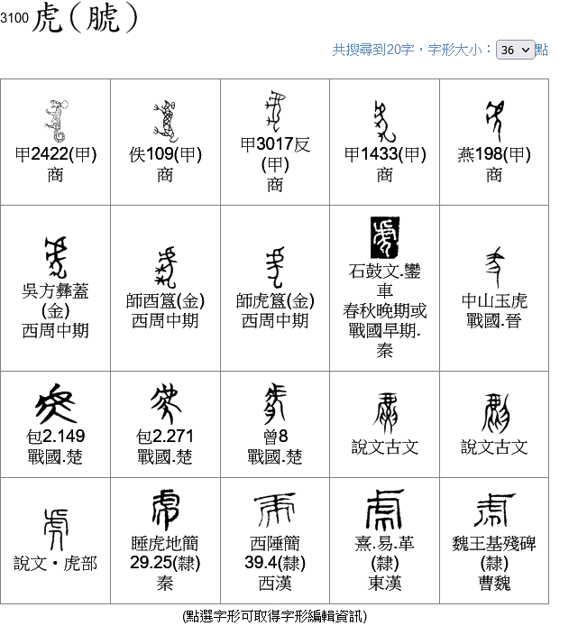 xiao字形演變
